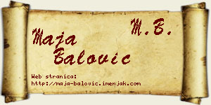 Maja Balović vizit kartica